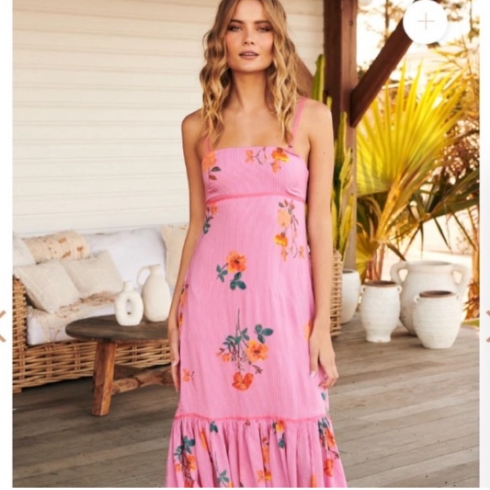 Free People Pink Floral Maxi Dress